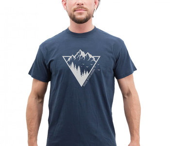 Mountain Triangle - Whistler BC - T-Shirt - Heather Navt - Scn.