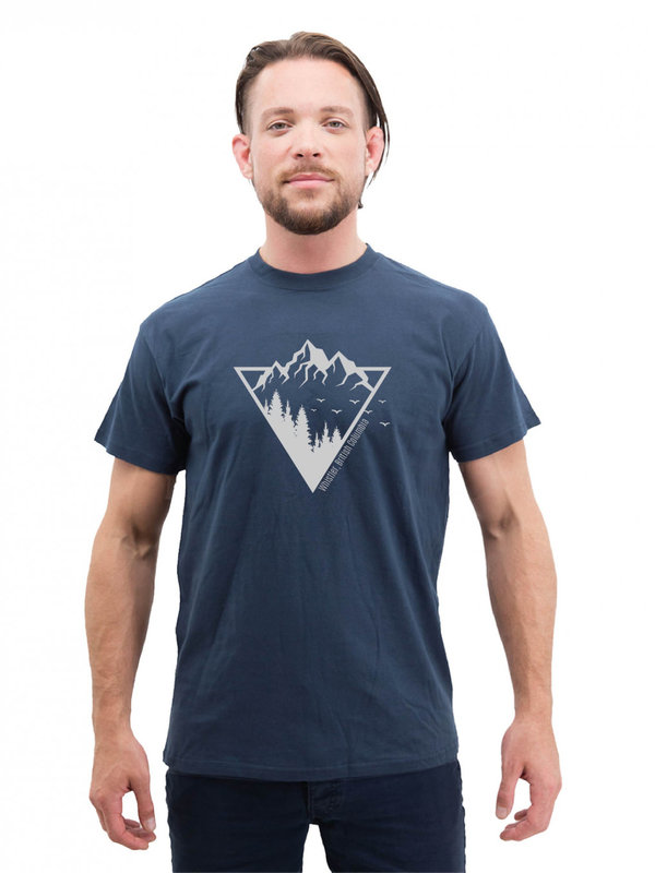 Mountain Triangle - Whistler BC - T-Shirt - Heather Nav - Scn.