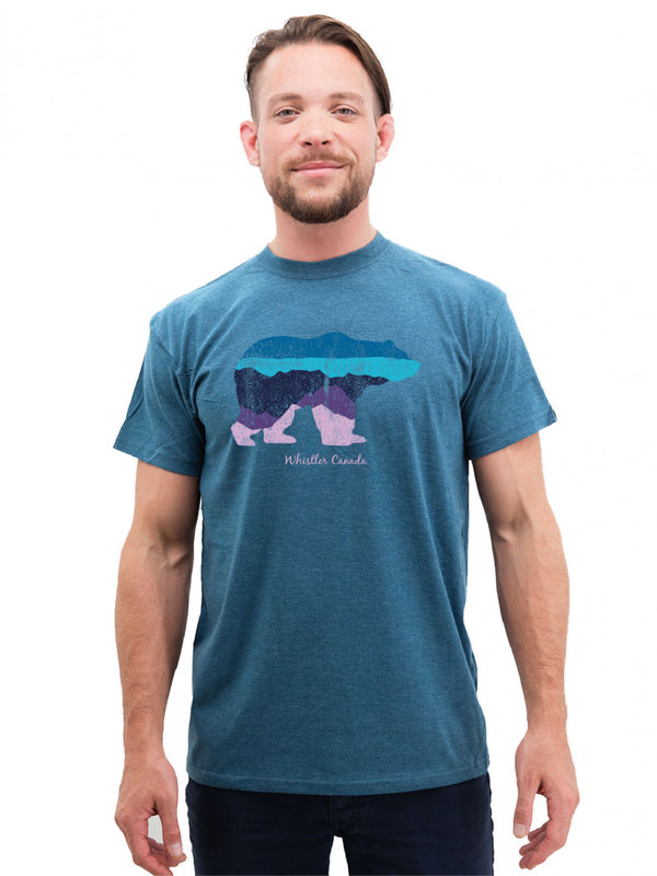 Bear Silhouette Scenery - Whistler - T-Shirt - Lago Heather Indigo - Scn.