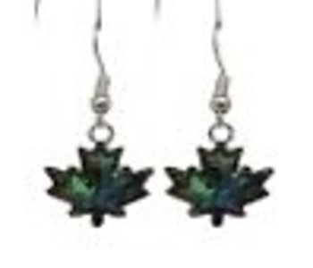 Earrings - Abalone Maple Leaf
