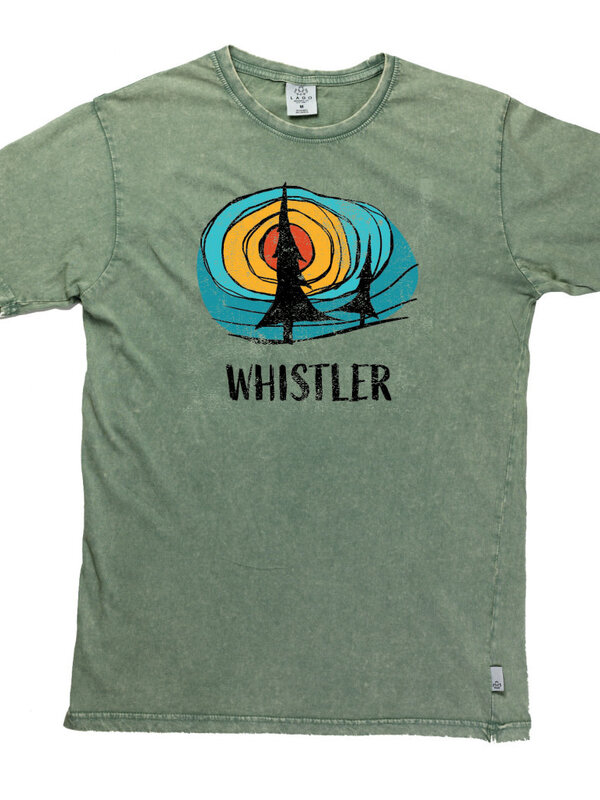 Sun Behind Tree F/F - Whistler BC - T-Shirt - Sage Acid Wash - Scn.