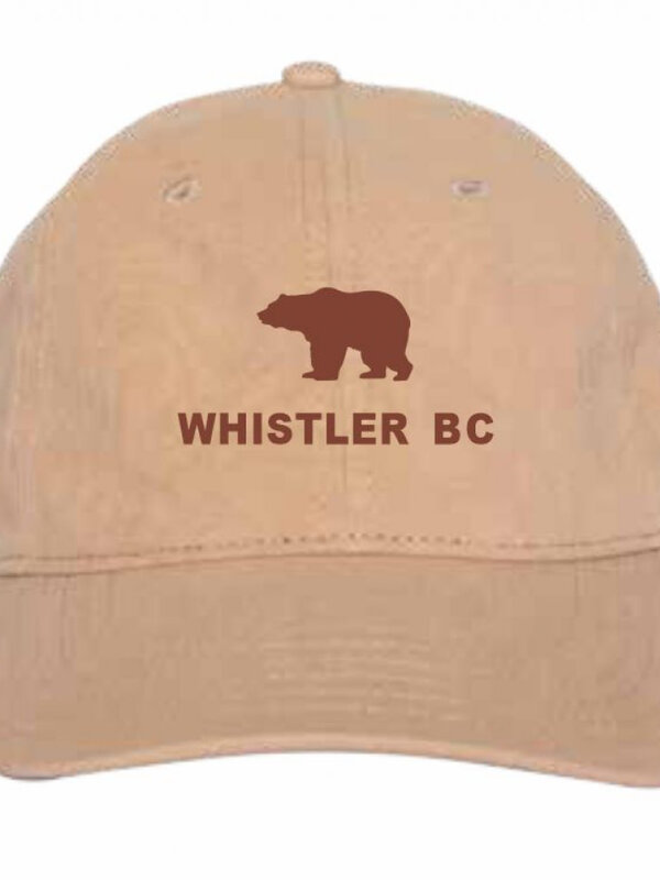 Ballcap - Emb. Grizzly Bear  - Whistler BC - 1500 -  Khaki