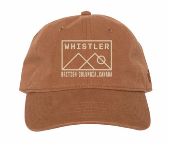 Ballcap - Emb. Rectangle Triangle Mountains - Whistler BC - 1550 -  Brown