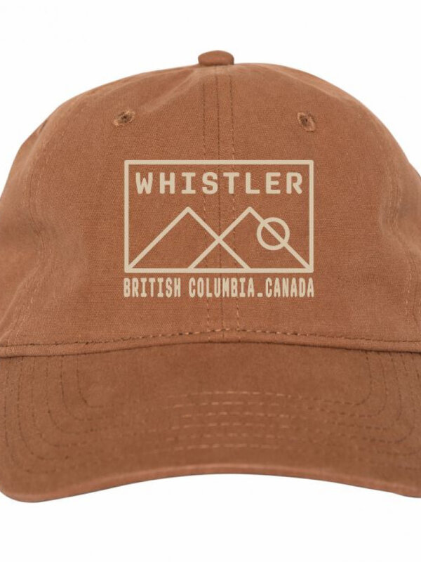 Ballcap - Emb. Rectangle Triangle Mountains - Whistler BC - 1550 -  Brown
