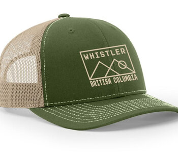 Ballcap - Emb. Rectangle Triangle Mountains - Whistler - LH2100 Olive /Tan