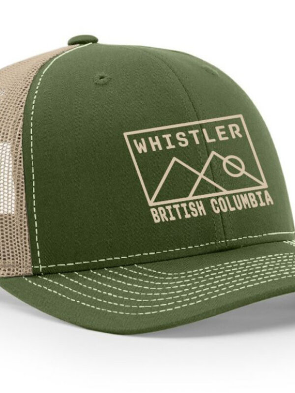 Ballcap - Emb. Rectangle Triangle Mountains - Whistler - LH2100 Olive /Tan