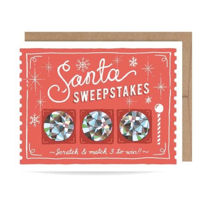 Santa Sweepstakes Scratch Off Holiday Card