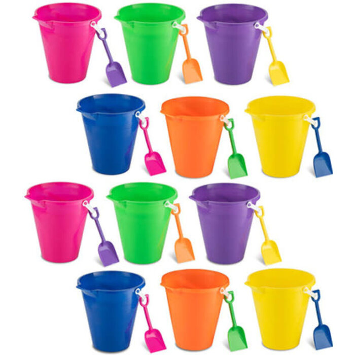 Fun Mania Large Sand Pail With Shovel Assorted Colors