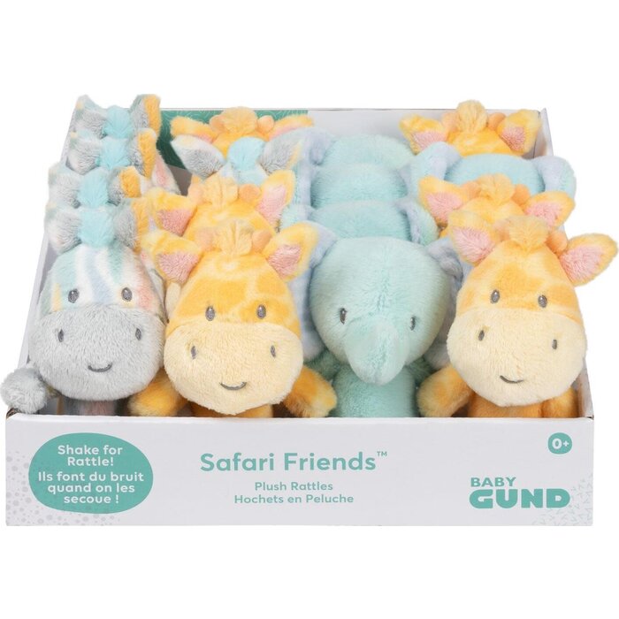 Baby Gund Safari Friends Stick Rattles CDU, 3 in (Assorted