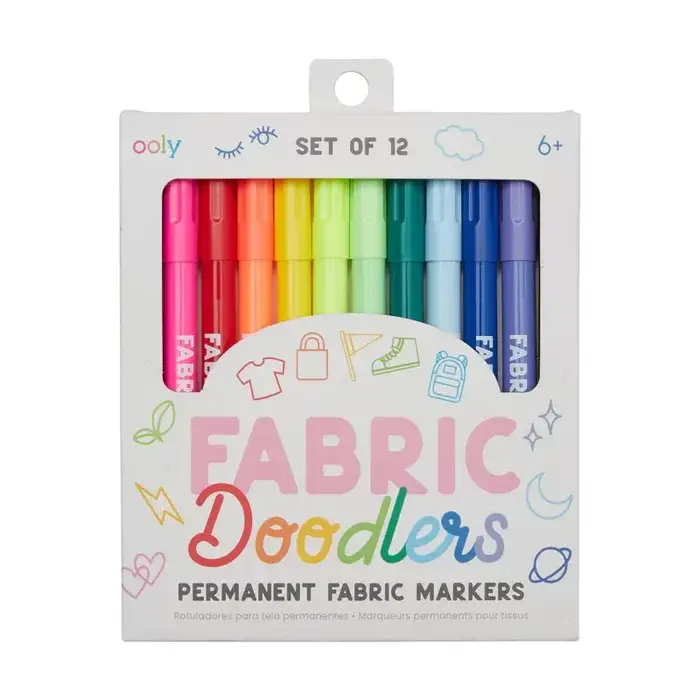 Ooly Fabric Doodlers Markers - Set of 12