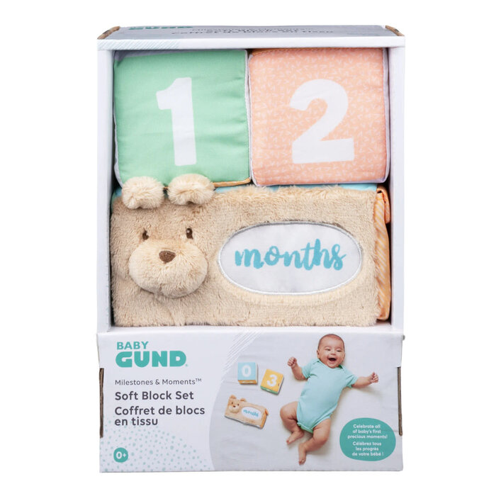Gund Milestones and Moment Soft Block Set - New baby gift