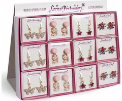 Great Pretenders Clip On Earrings, Assorted, PDQ Display, 24pcs