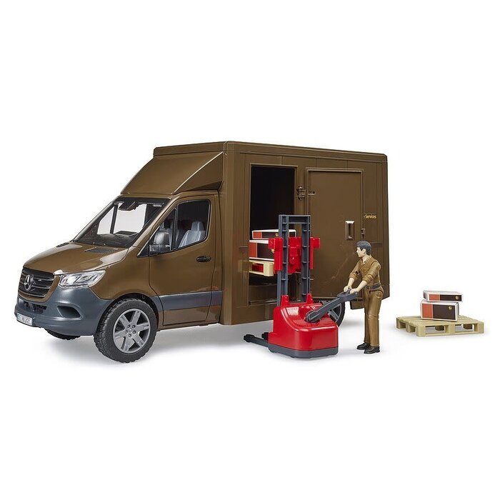 Bruder MB Sprinter UPS Truck with Manually Operated Pallet Jack