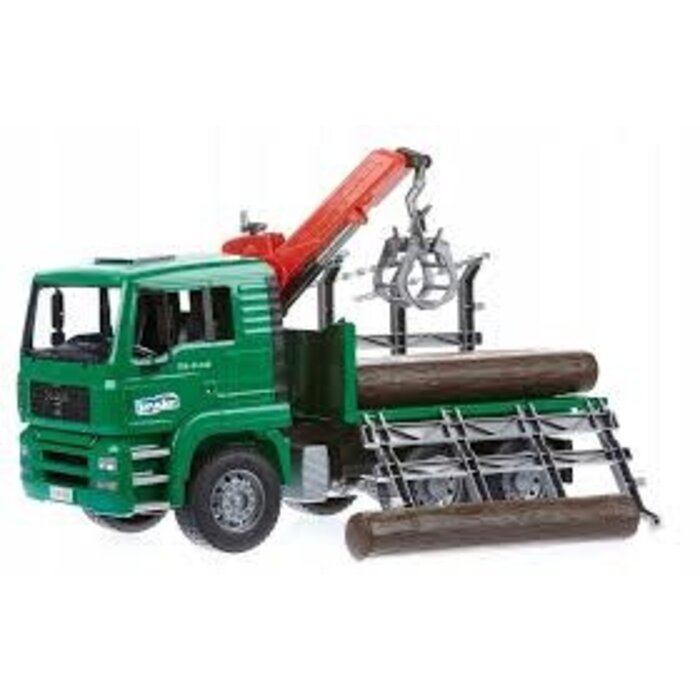 Bruder MAN TGA Timber Truck with Loading Crane with 3 Trunks