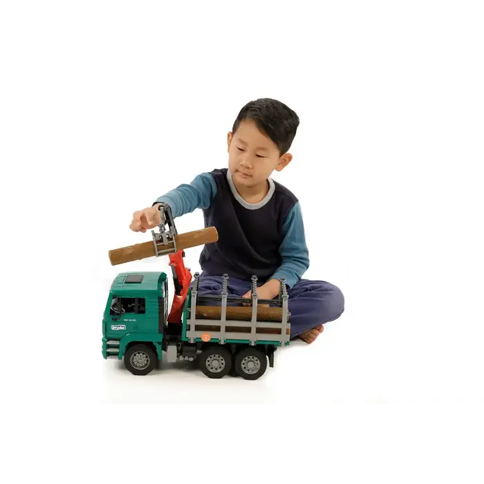 Bruder MAN TGA Timber Truck with Loading Crane with 3 Trunks