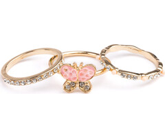 Great Pretenders Boutique Chic Butterfly Garden Rings, 4pcs
