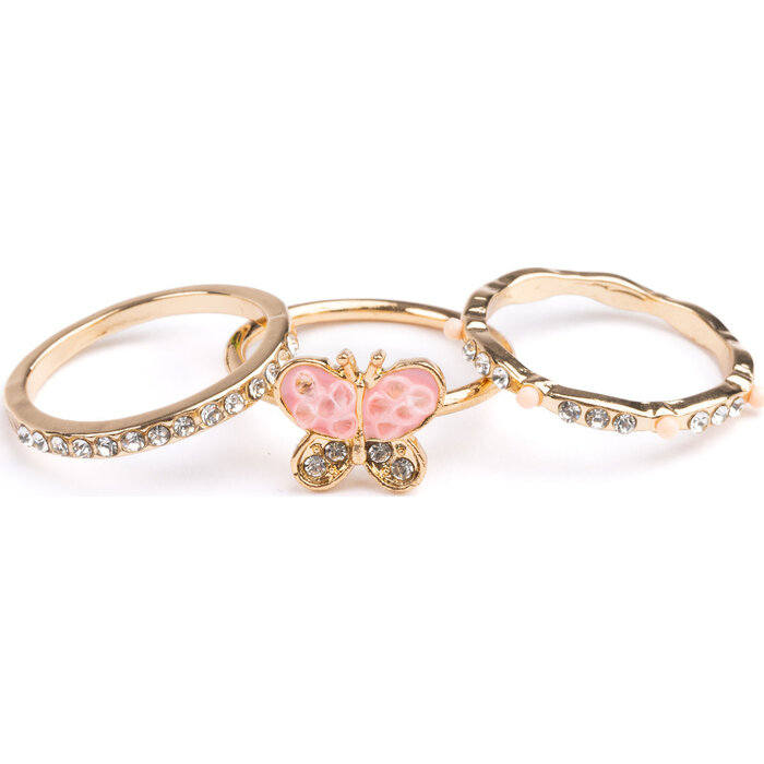 Great Pretenders Boutique Chic Butterfly Garden Rings, 4pcs