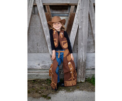 Great Pretenders Cowboy Vest and Chaps, Brown, Size 5-6