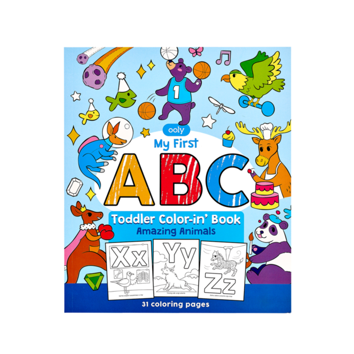 Ooly My First ABC: Toddler Color-in' Book - Amazing Animals (8" x 10";31 Pages)