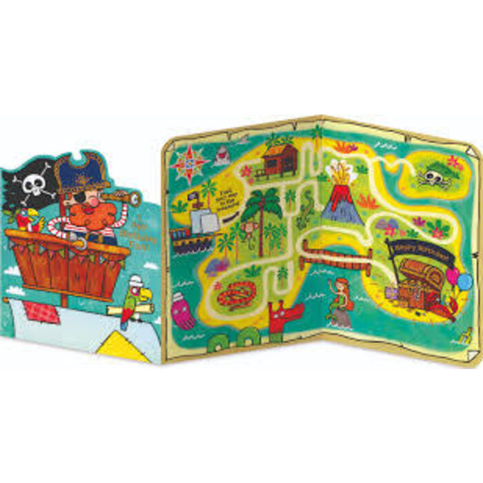 Peaceable Kingdom & Mindware Pirate Treasure Tri Fold Birthday Greeting Card