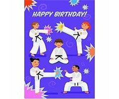 Peaceable Kingdom & Mindware Martial Arts Foil Birthday Greeting Card