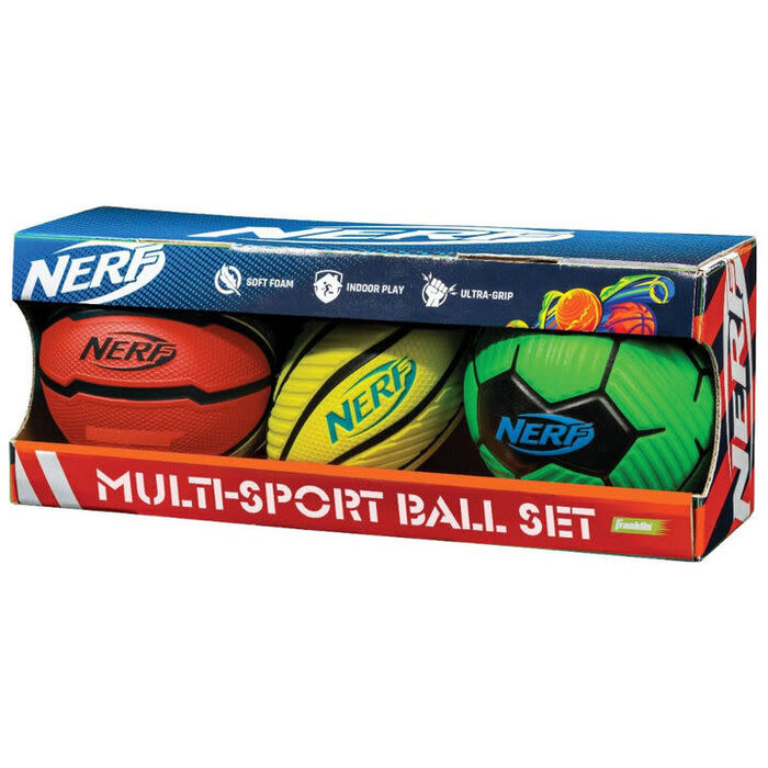 NERF Mini Foam Ball Set 3 Pack Boxed by Franklin Sports
