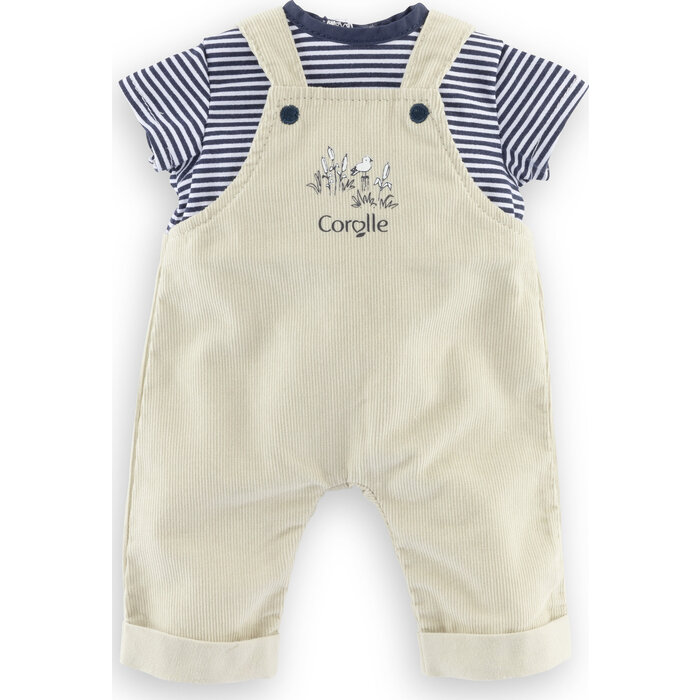 Corolle Baby Dolls 12" T-Shirt & Ecru Overalls Corolle