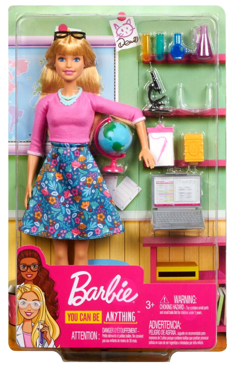 Barbie teacher playset and doll hotsell