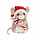 Merrie MOUSE W/SANTA HAT & CANDY CANE