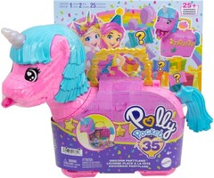 Polly Pocket Polly Pocket Unicorn Partyland Playset With 2 Micro Dolls, Pets & 25+ Surprise Accessories, Birthday Celebration With Hot Air Balloon Ride