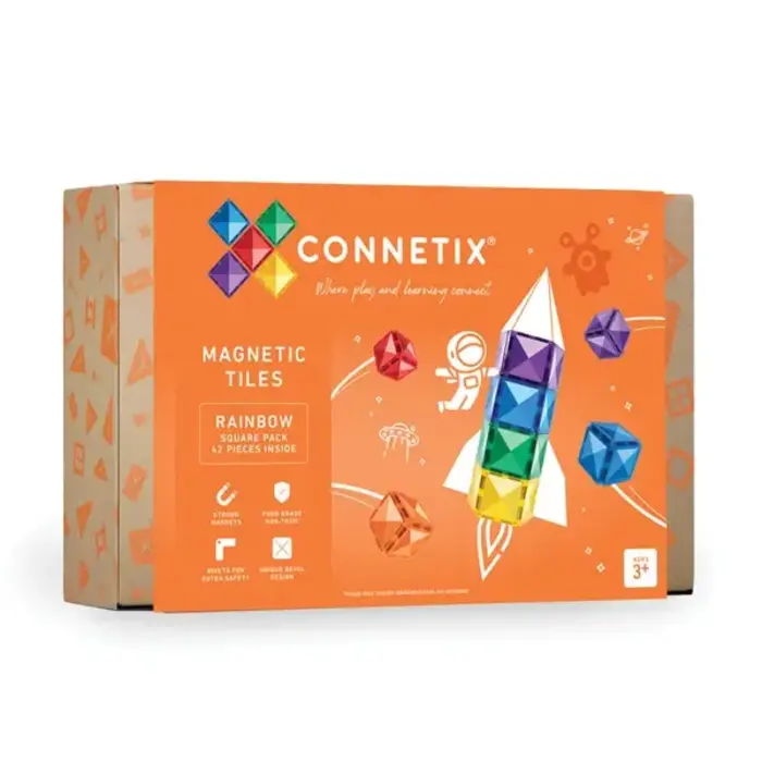Connetix Rainbow Square Pack, 42 Pieces  - CONNETIX