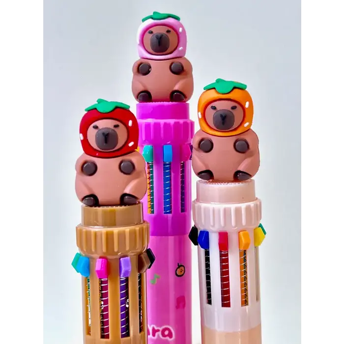 Capybara Fruit Hat 10-Color Ball Pen-36