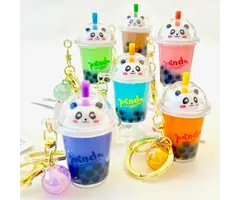 Panda Boba Tea Keychain