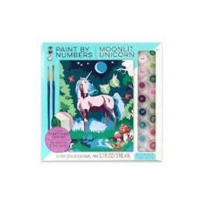 Bright Stripes Paint By Numbers- Moonlit Unicorn