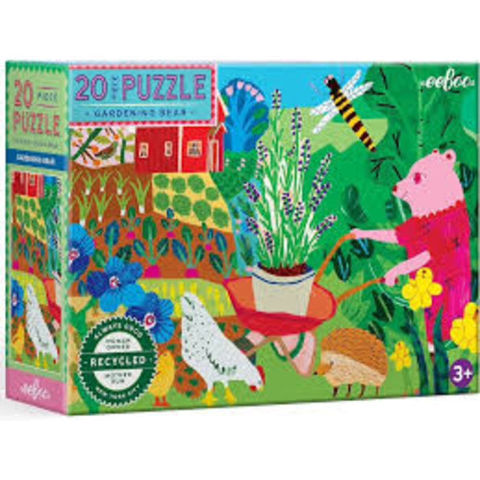 eeBoo 20 pc Puzzle Gardening Bear