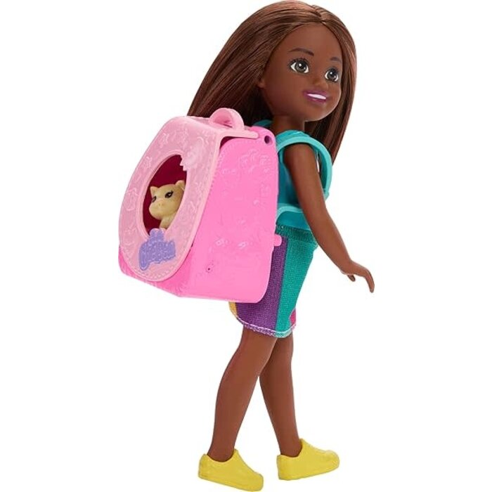 Barbie Barbie Family & Friends Playtime Kitty Backpack Brunette Chelsea Doll (BLK)