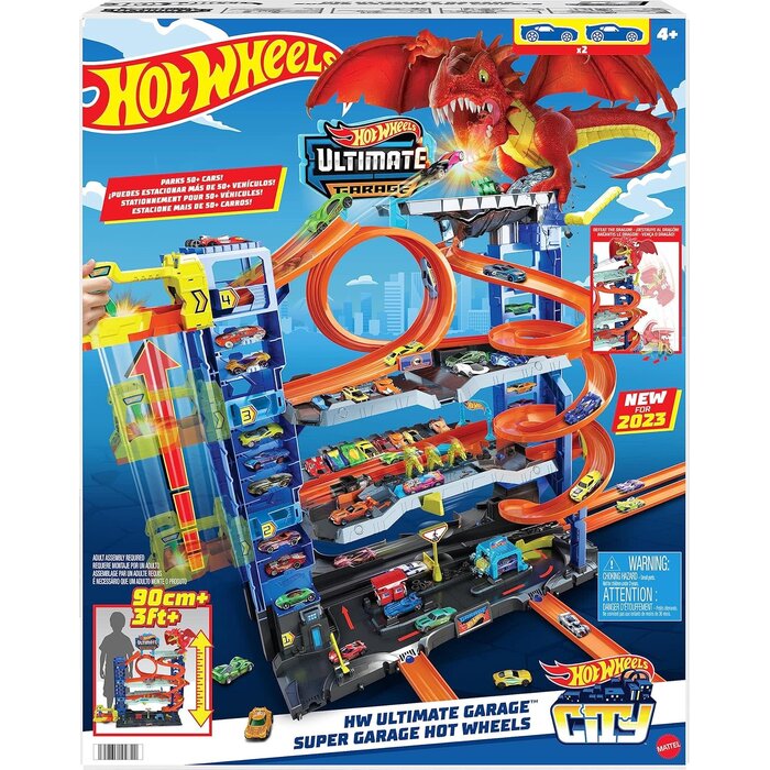 Hot Wheels Hot Wheels City Ultimate Garage Playset From “Let's Race” With 2 Toy Cars & Storage For 50+ Cars