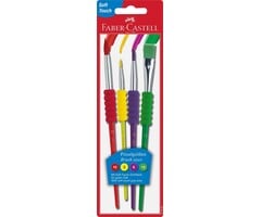 Faber-Castell 4 Pack Soft Grip Brushes