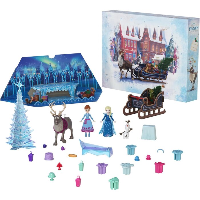 Barbie Disney Mattel Disney Frozen Toys, Anna & Elsa Small Doll Advent Calendar