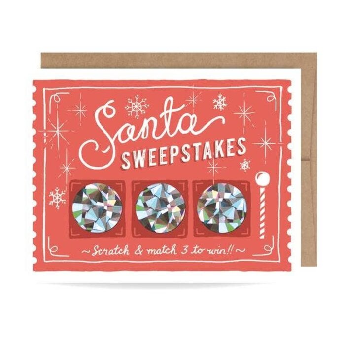 Santa Sweepstakes Scratch Off Holiday Card