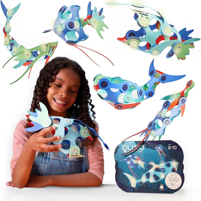 Clixo Deep Ocean Creatures Pack - NEW Glow in the Dark