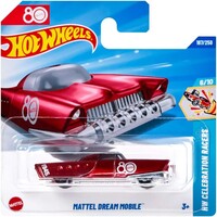Mattel Hot Wheels Mattel Dream Mobile, 80th Anniversary Collector's Edition, Die-Cast Model Car, Red