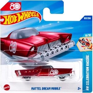Hot Wheels Mattel Dream Mobile, 80th Anniversary Collector's Edition, Die-Cast Model Car, Red