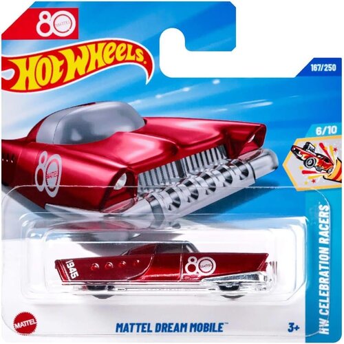 Mattel Hot Wheels Mattel Dream Mobile, 80th Anniversary Collector's Edition, Die-Cast Model Car, Red