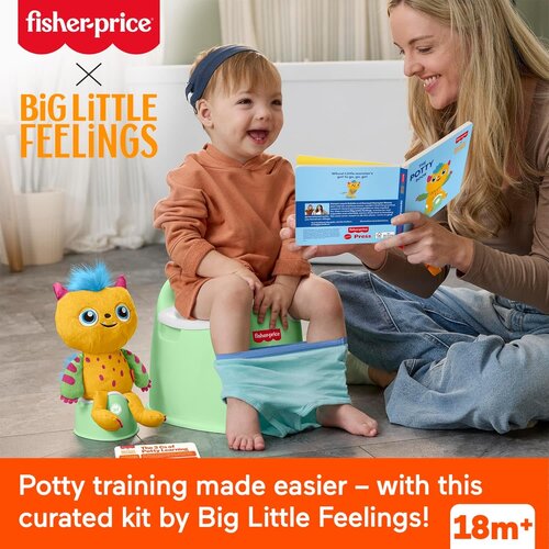 Mattel Fisher-Price Toddler Toys Big Little Feelings Potty Training Kit, 6-Piece Set of Activities & Parenting Tips for Kids Ages 18 Months+