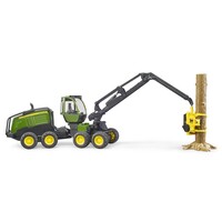 Bruder Bruder John Deere 1270G Harvester Toy with Rotating Cab and Tree Trunk – Realistic 1:16 Scale Forestry Vehicle for Kids 4+