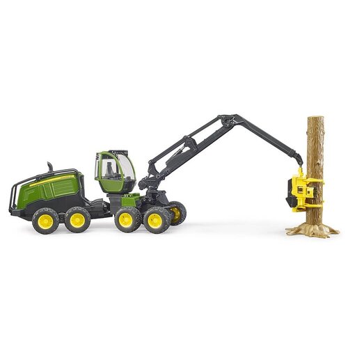 Bruder Bruder John Deere 1270G Harvester Toy with Rotating Cab and Tree Trunk – Realistic 1:16 Scale Forestry Vehicle for Kids 4+