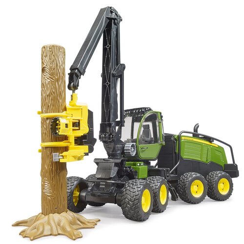 Bruder Bruder John Deere 1270G Harvester Toy with Rotating Cab and Tree Trunk – Realistic 1:16 Scale Forestry Vehicle for Kids 4+