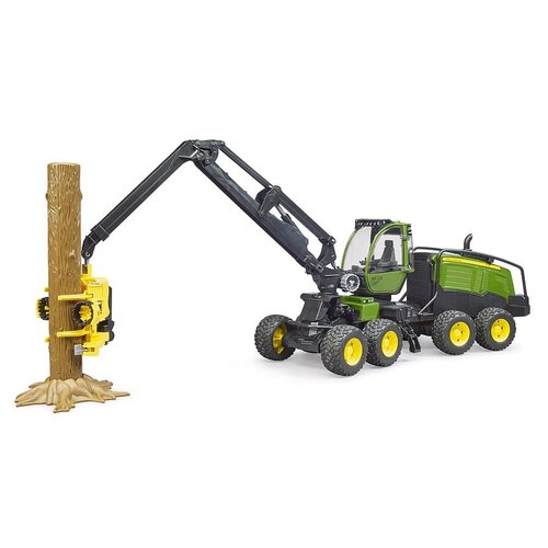 Bruder Bruder John Deere 1270G Harvester Toy with Rotating Cab and Tree Trunk – Realistic 1:16 Scale Forestry Vehicle for Kids 4+