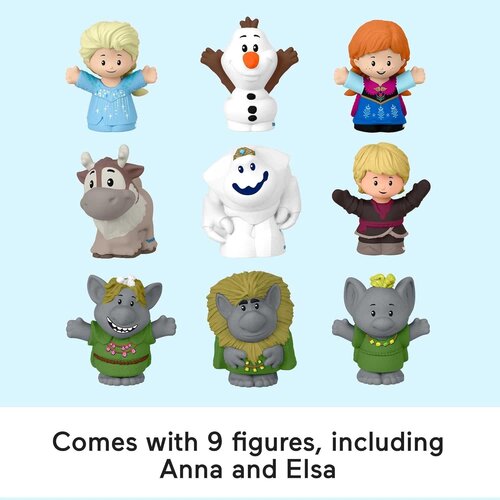 Mattel Fisher-Price Little People Toddler Toy Disney Frozen Carry Along Castle Case Playset with Figures for Pretend Play Kids Ages 18+ Months​